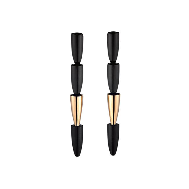 Vhernier Calla 18k Rose Gold Ebony Earclips