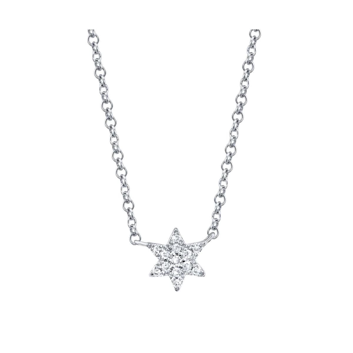 London Collection 14k Small Star of David Diamond Pendant Necklace