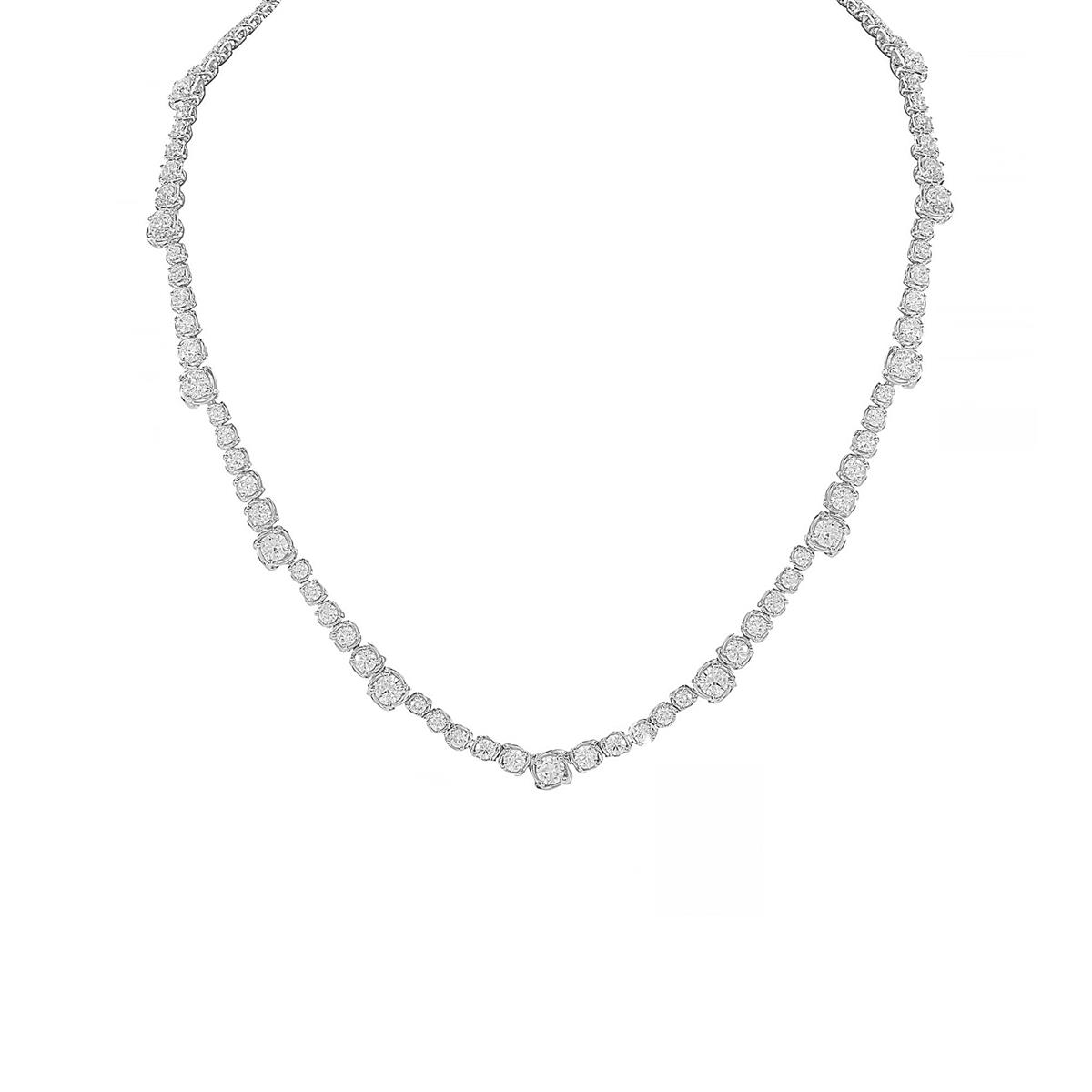 A. Link Abbracci 18k White Gold Diamond Necklace