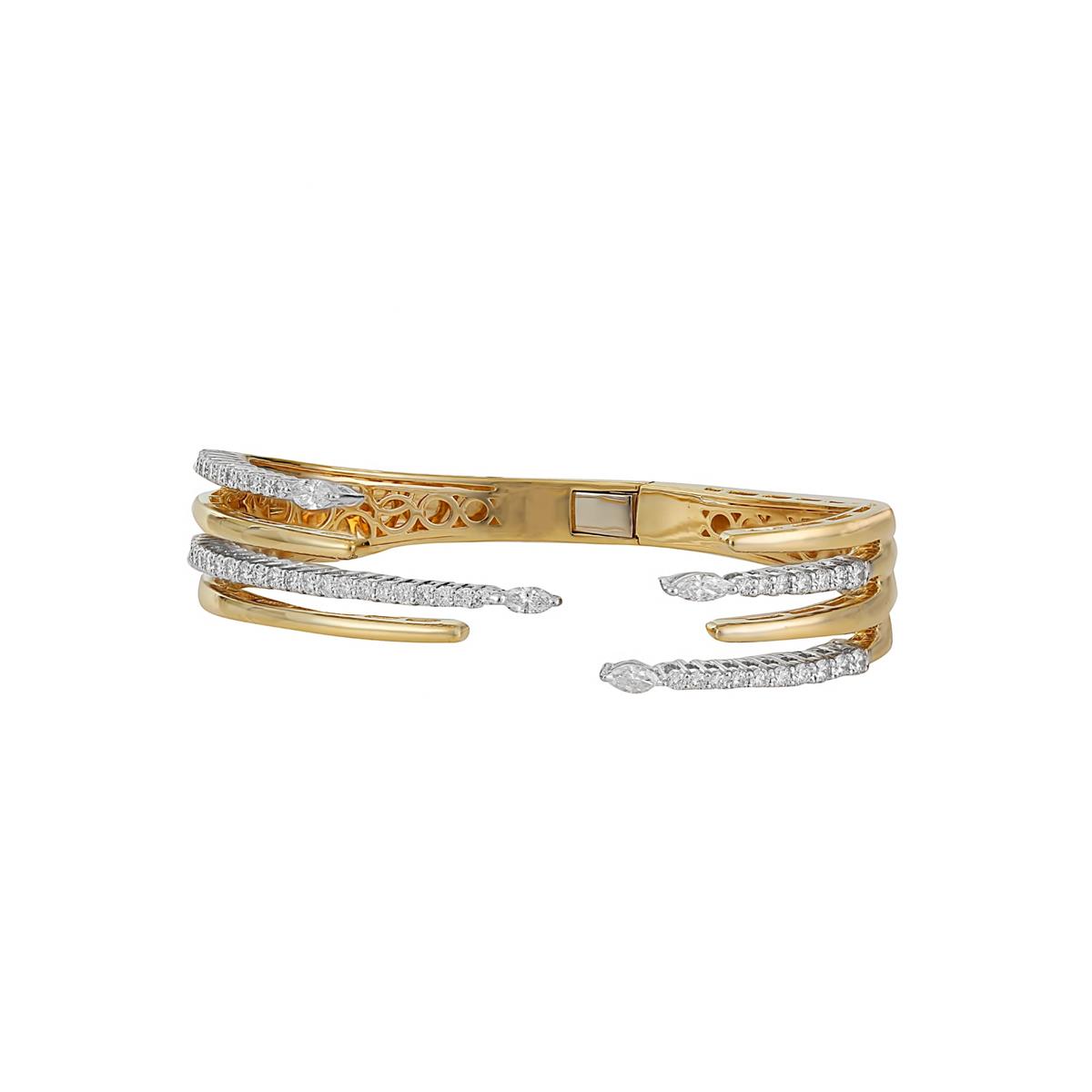Yeprem 18k Yellow Gold Diamond Cuff Bracelet