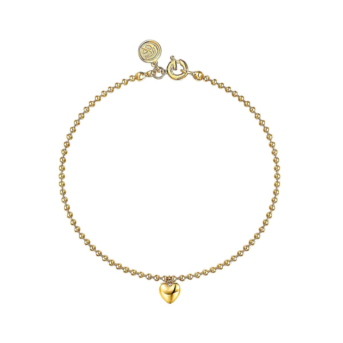 Gabriel & Co Bujukan Yellow Gold Heart Beaded Bracelet