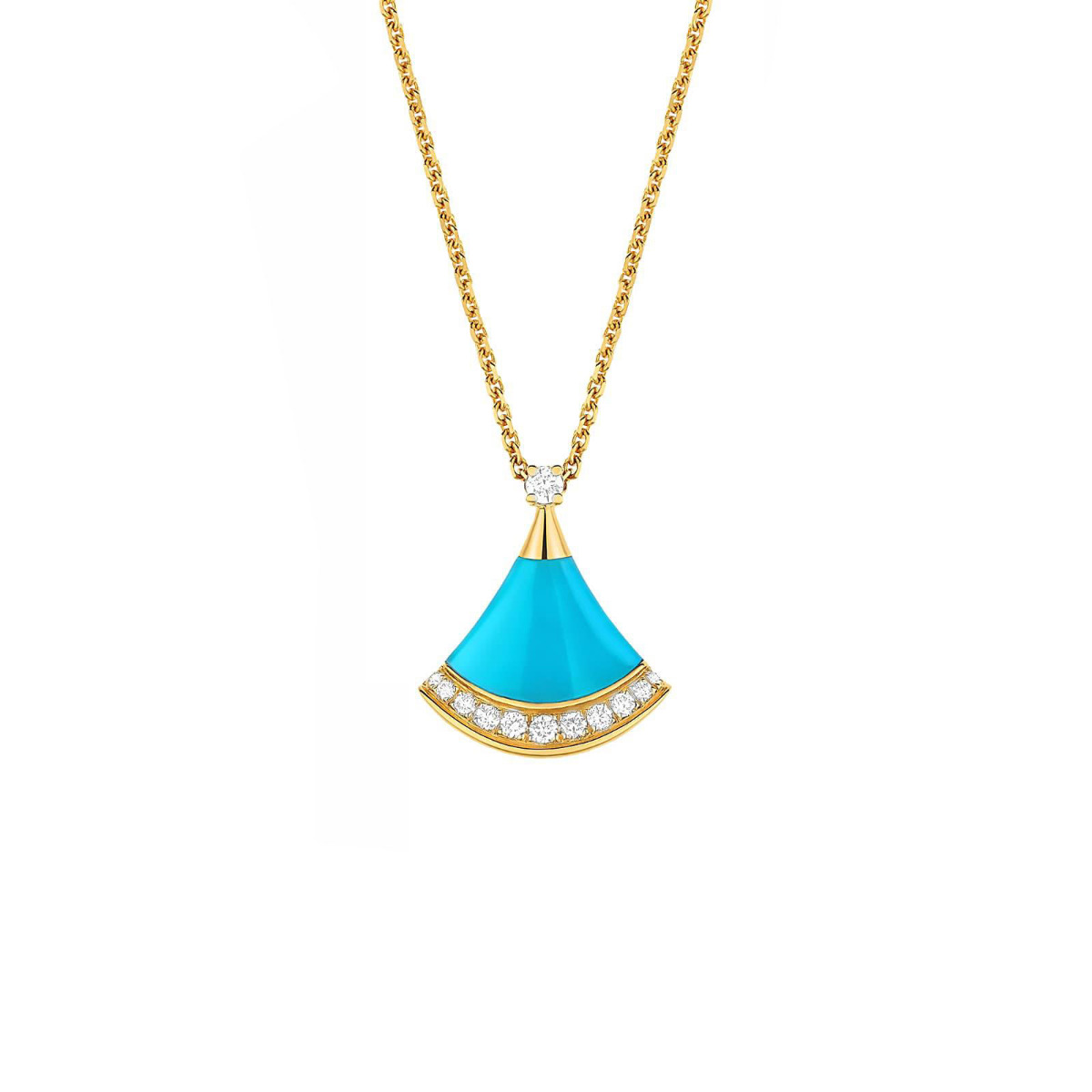 Bvlgari Divas Dream 18k Turquoise and Diamond Pendant Necklace