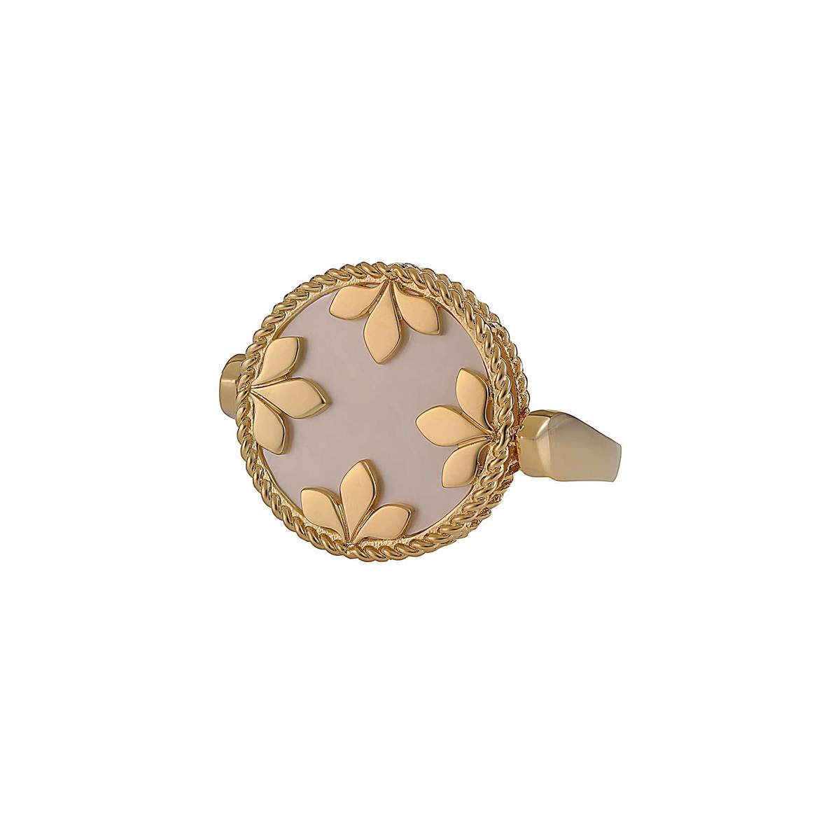 Roberto Coin Venetian  Princess Yellow Gold Diamond Mother of Pearl Reversible Ring