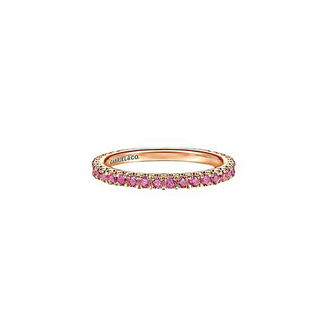 Gabriel & Co Bridal 14k Rose Gold Ruby Ring