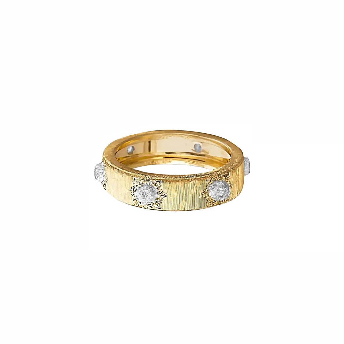 Buccellati Macri Classica 18k Two Tone Diamond Eternelle Band