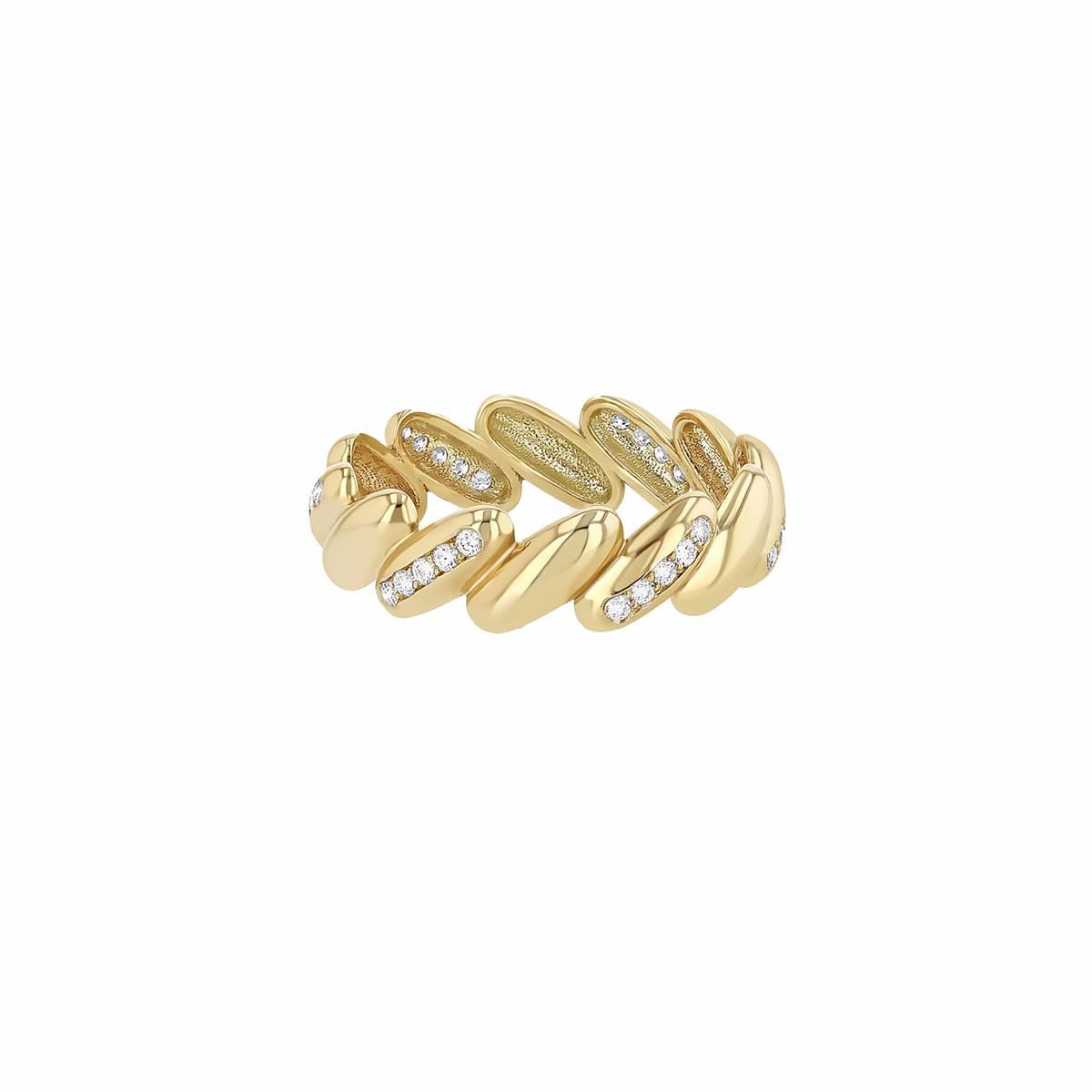 Zoe Chicco 14k Yellow Gold Diamond San Marco Band Ring