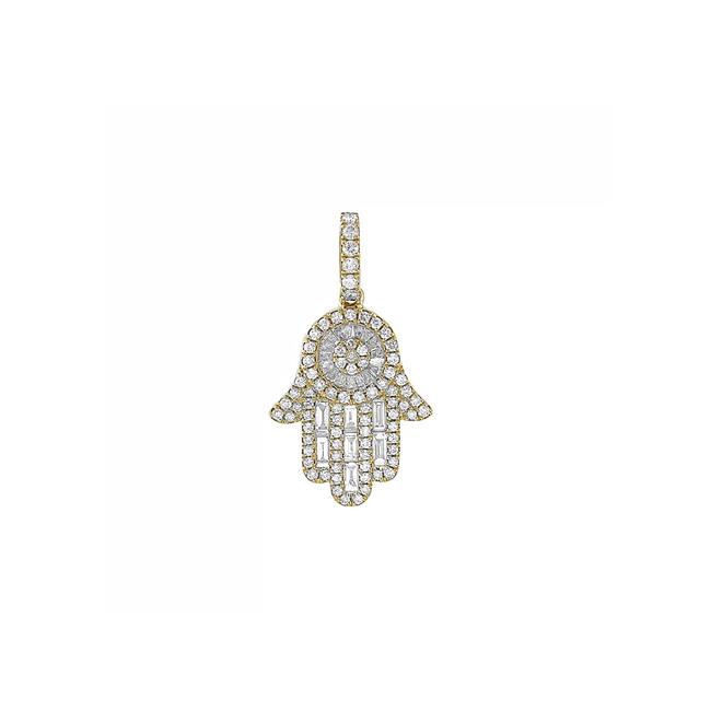 London Collection 18k Yellow Gold Diamond Hamsa Charm