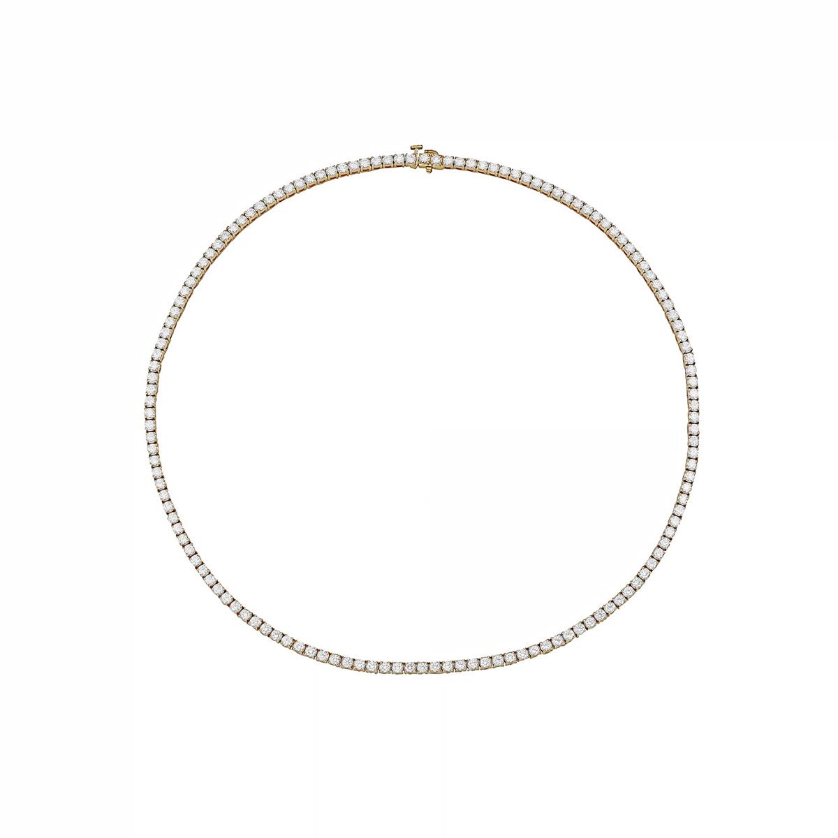 London Collection 14k Yellow Gold Diamond Tennis Necklace 16"