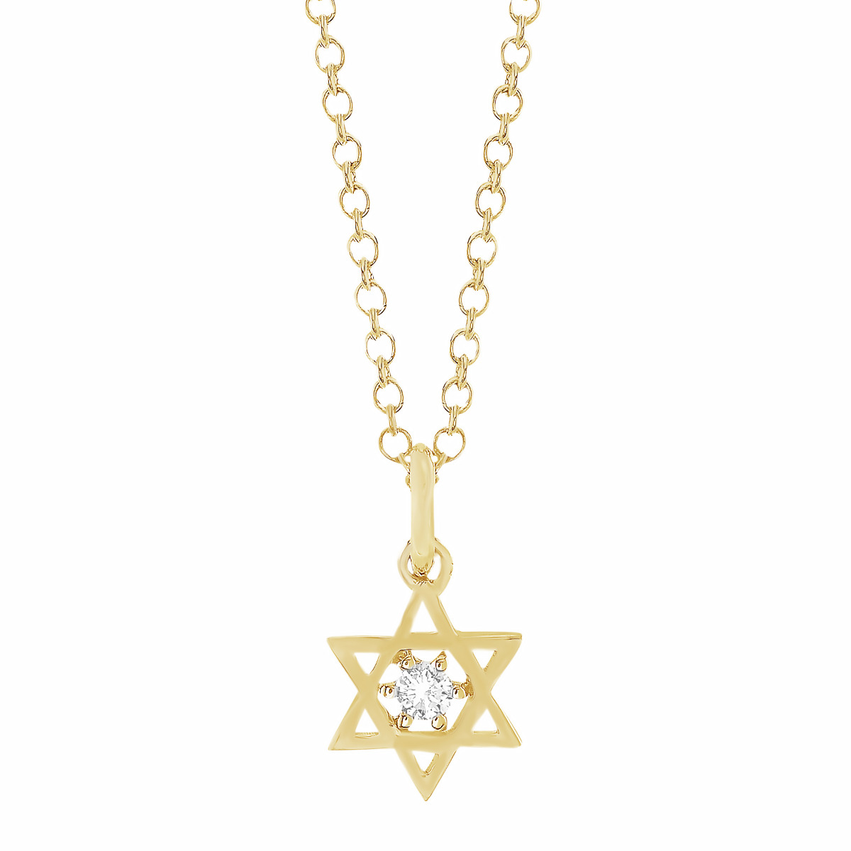 London Collection 14k Gold Diamond Star of David Pendant Necklace