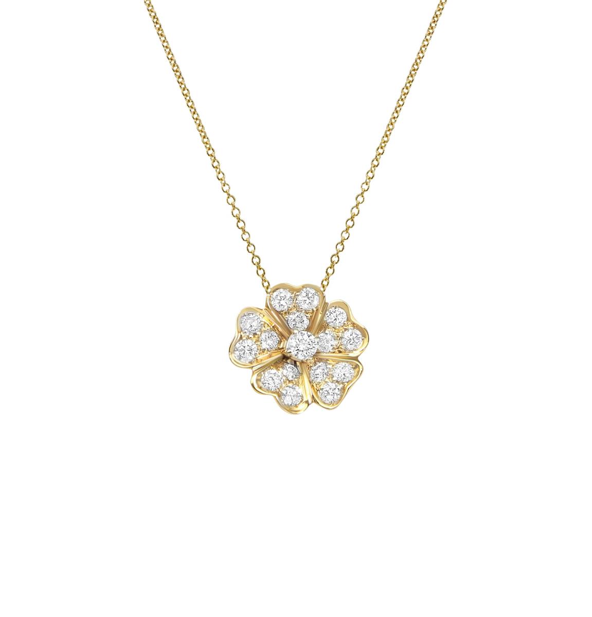 Leo Pizzo Flora 18k Gold Diamond Mini Flower Pendant Necklace