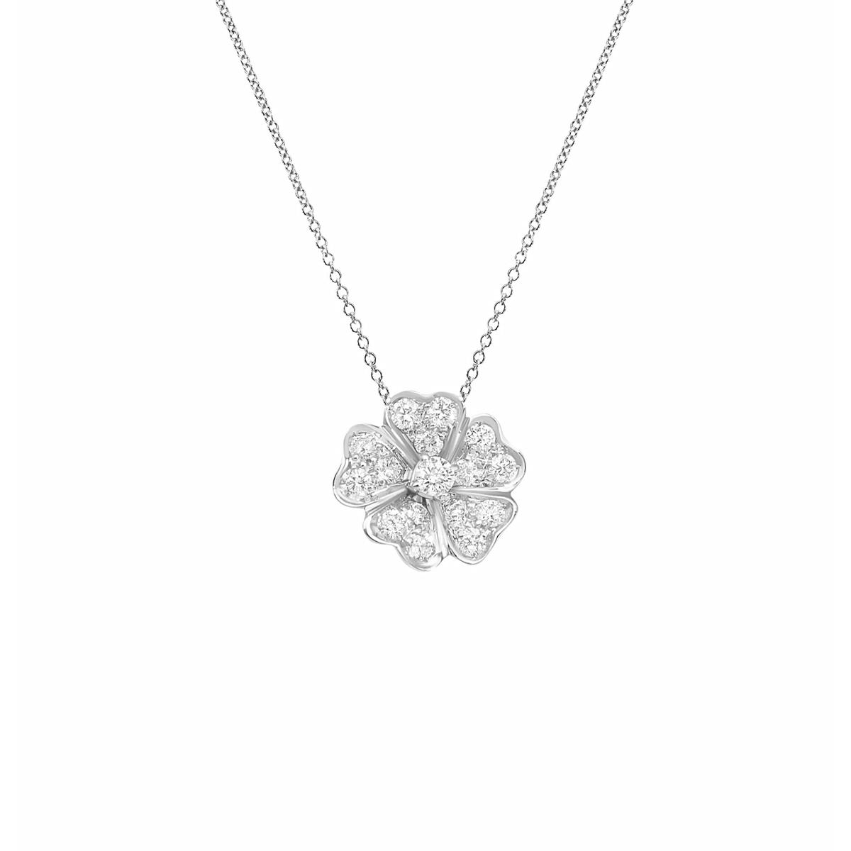 Leo Pizzo Flora 18k Gold Diamond Mini Flower Pendant Necklace