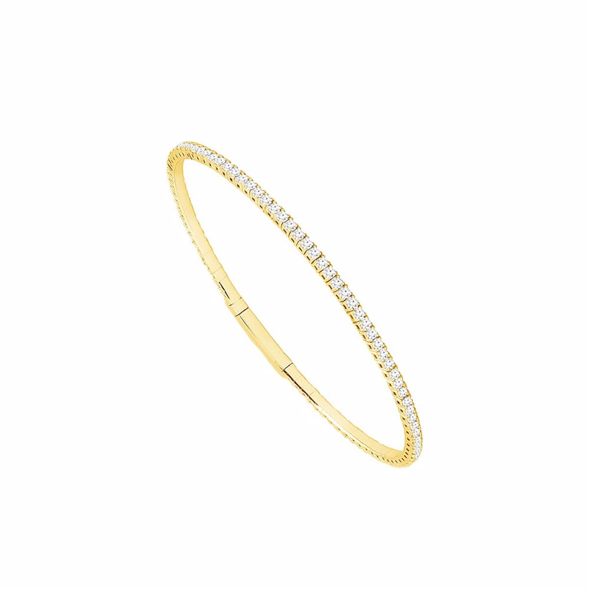 Flexie by London Flexie Collection 14k Yellow Gold Diamond Eternity Inline Bangle Bracelet
