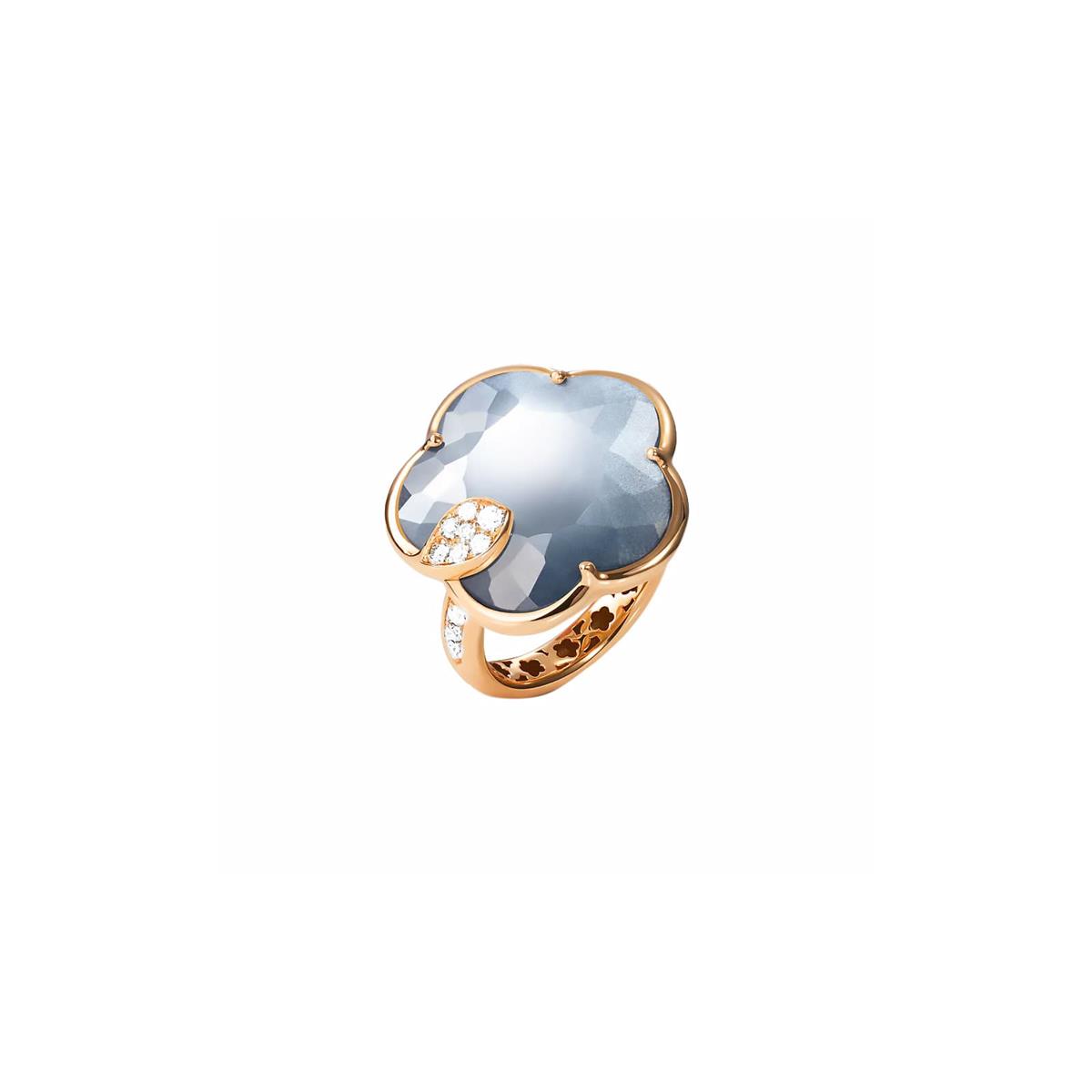 Pasquale Bruni Ton Joli 18k Rose Gold Diamond Gemstone Flower Ring