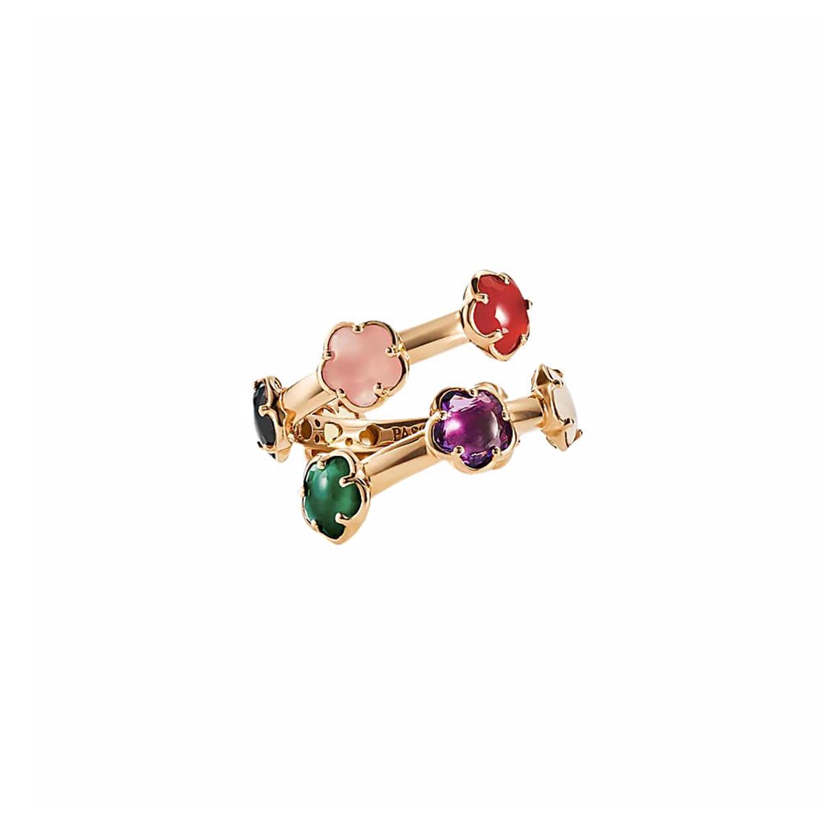 Pasquale Bruni Figlia Dei Fiori 18k Rose Gold Diamond Gemstone Wrap Ring
