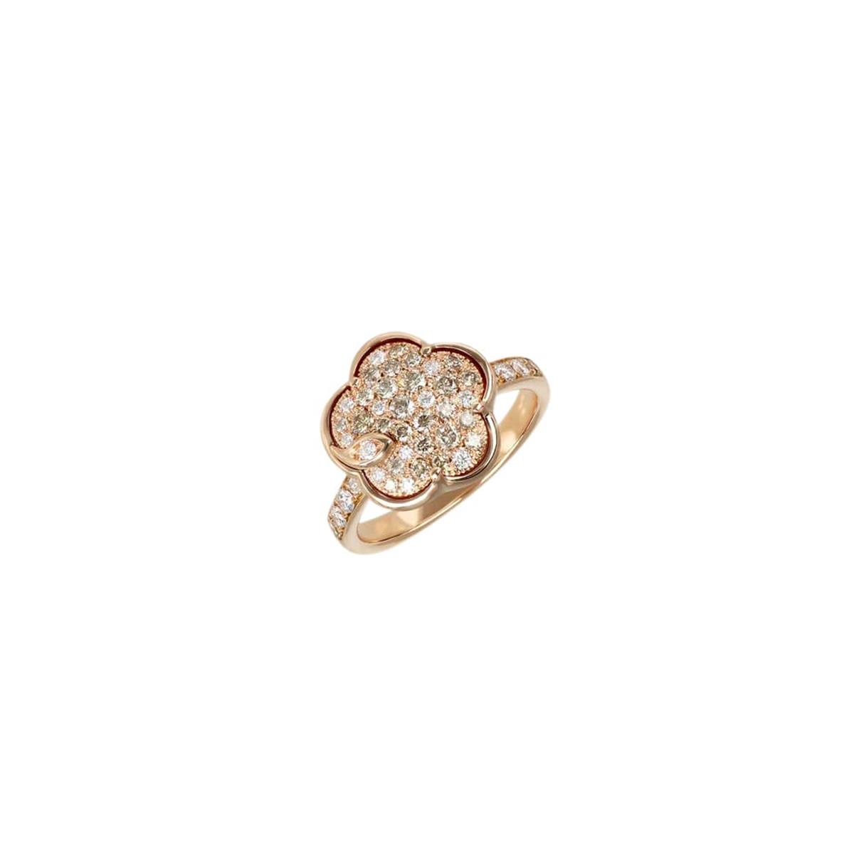 Pasquale Bruni Ton Joli 18k Rose Gold Diamond & Pink Agate Flower Ring