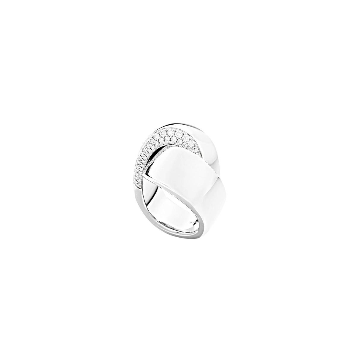 Vhernier Abbracio 18k White Gold Diamond Wrap Ring
