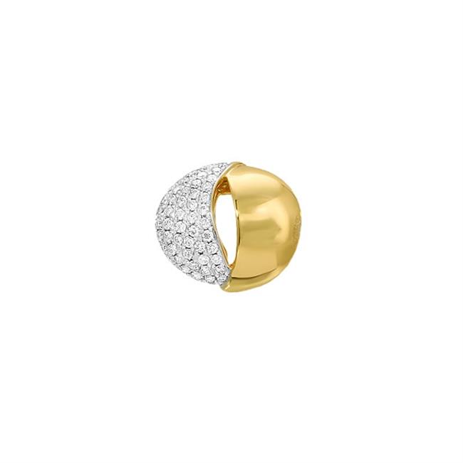 London Collection 14k Yellow Gold 122 Diamond Half Pave Single Earring