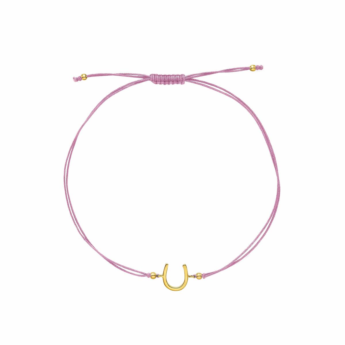 Karina Brez Lucky Horseshoe 14k Yellow Gold Horseshoe String Bracelet