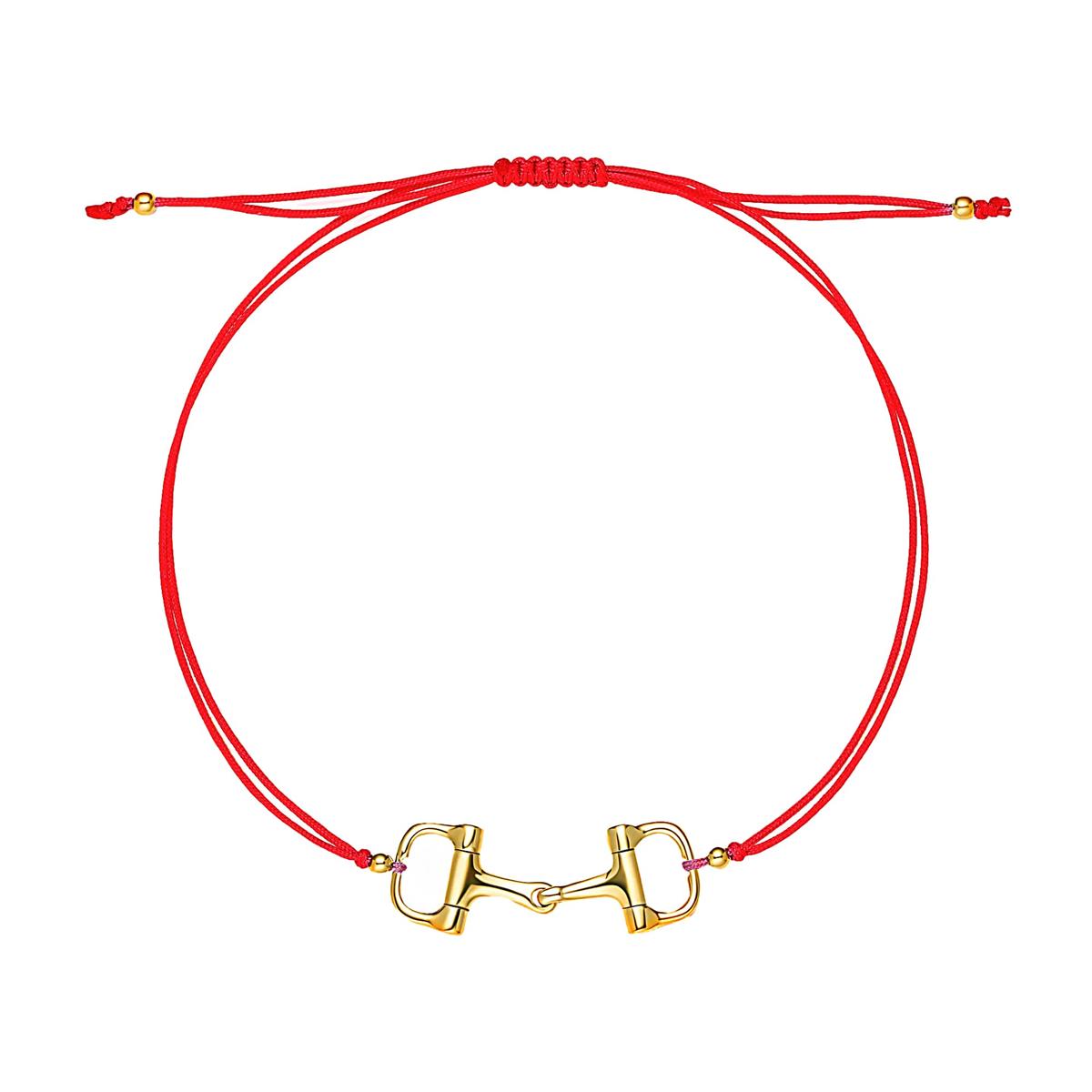 Karina Brez Bit of LUV 14k Yellow Gold Mini Horsebit String Bracelet