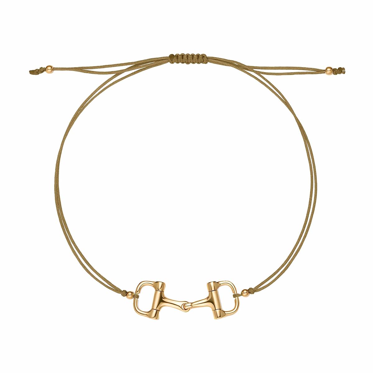 Karina Brez Bit of LUV 14k Yellow Gold Mini Horsebit String Bracelet