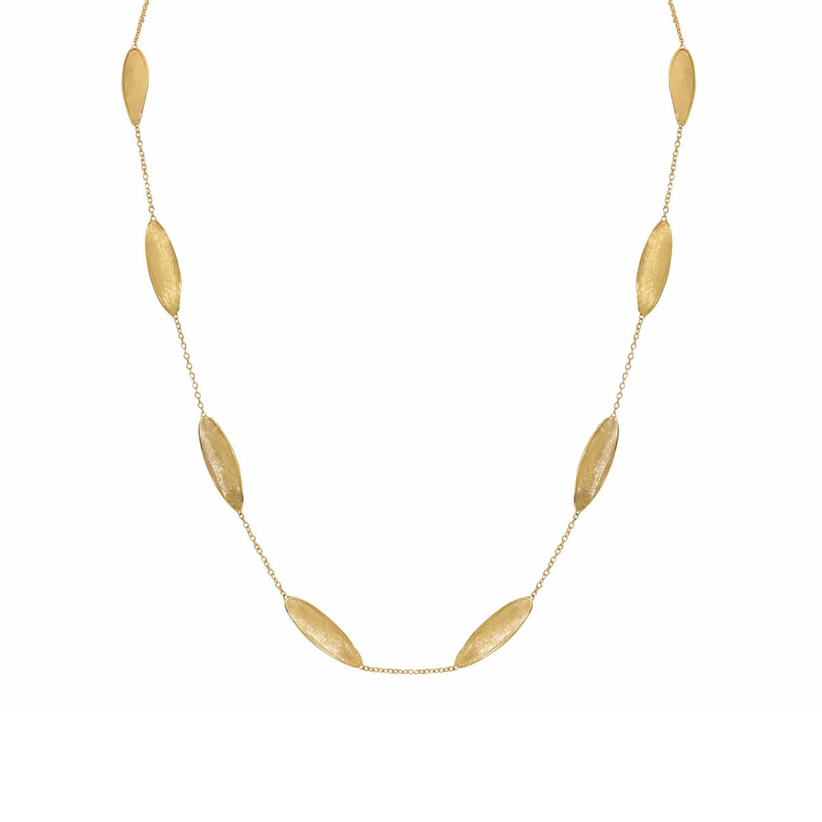 Marco Bicego Lunaria 18k Yellow Gold Twisted Leaf Chain Necklace