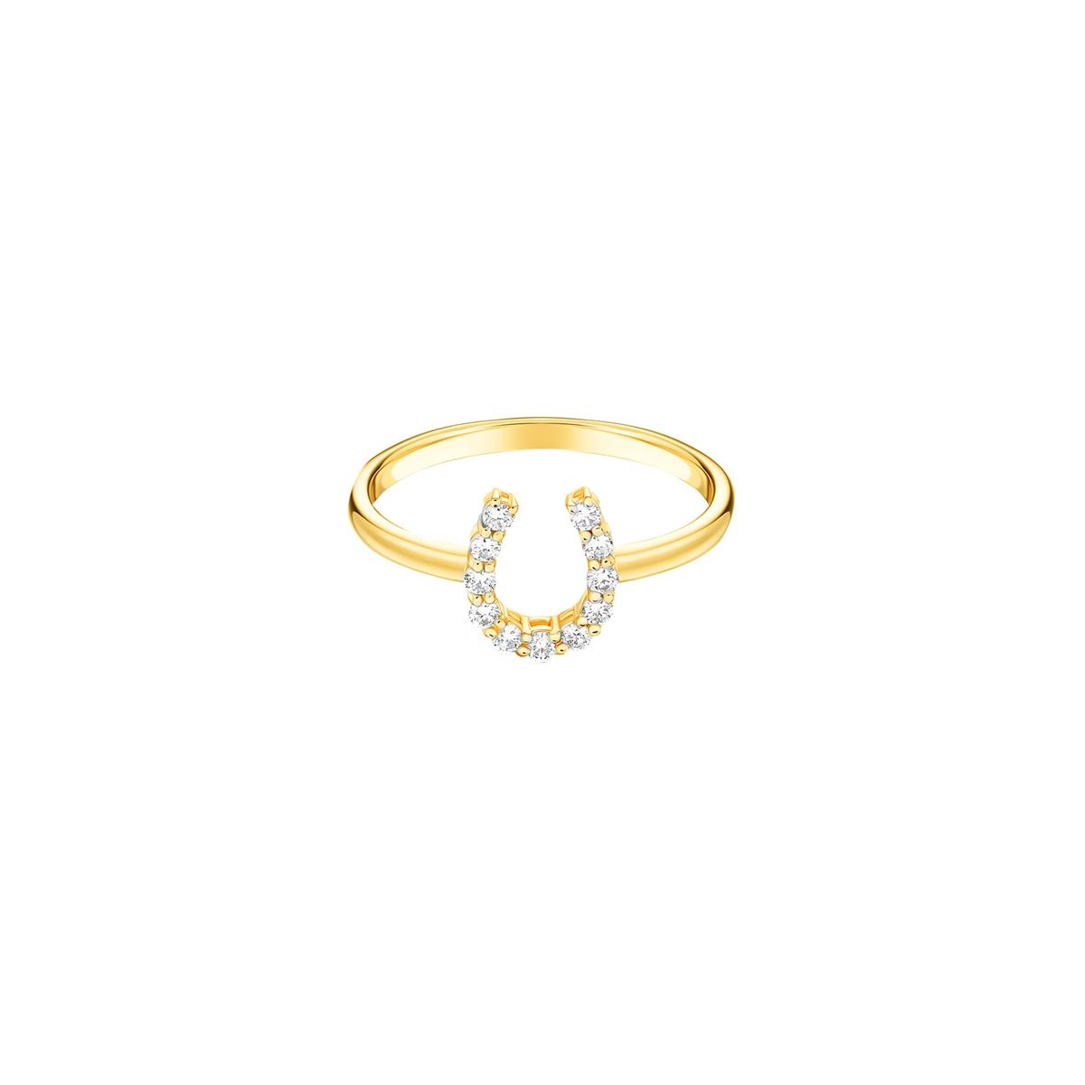 Karina Brez Lucky Horseshoe 18k Gold Diamond Mini Horseshoe Ring