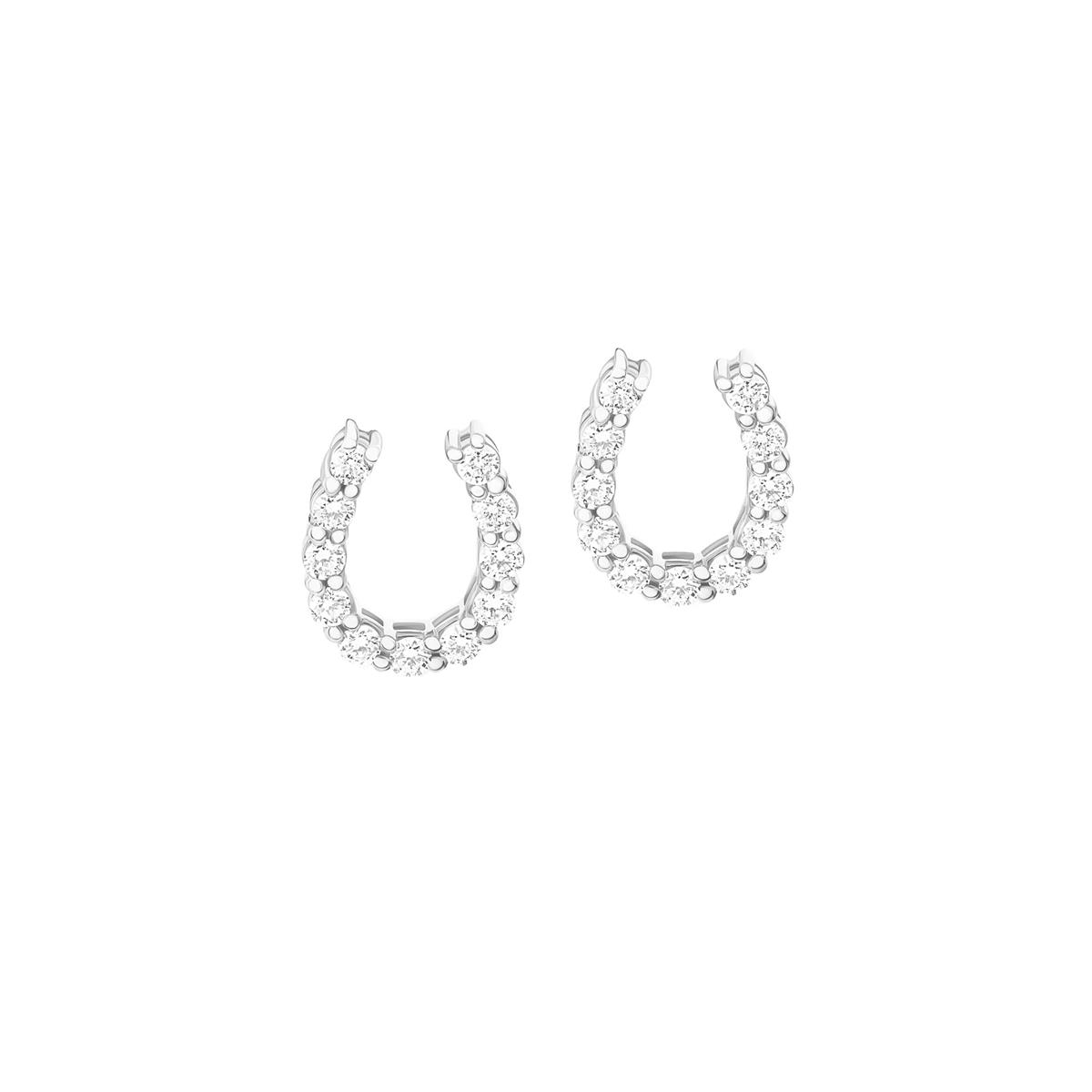 Karina Brez Lucky Horseshoe 18k Gold Diamond Medium Horseshoe Stud Earrings