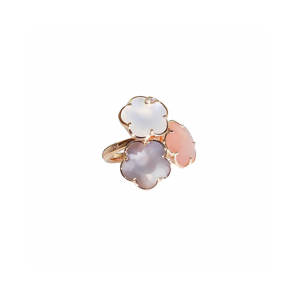 Pasquale Bruni Petit Joli 18k Rose Gold Diamond Moonstone Flower Ring