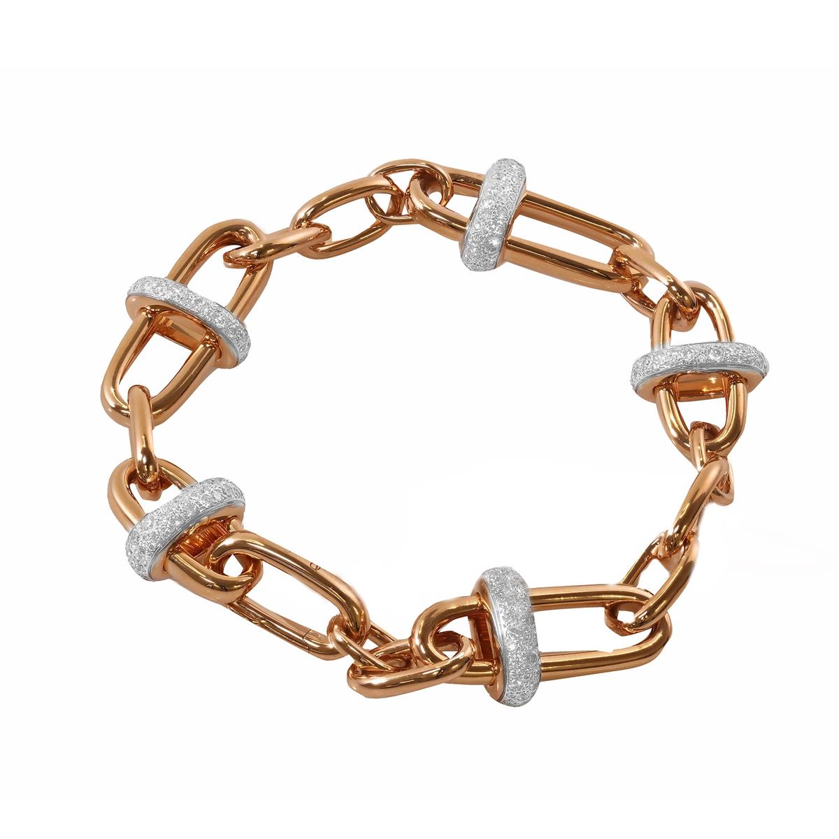 Pomellato Iconica 18k Rose Gold Diamond Link Bracelet