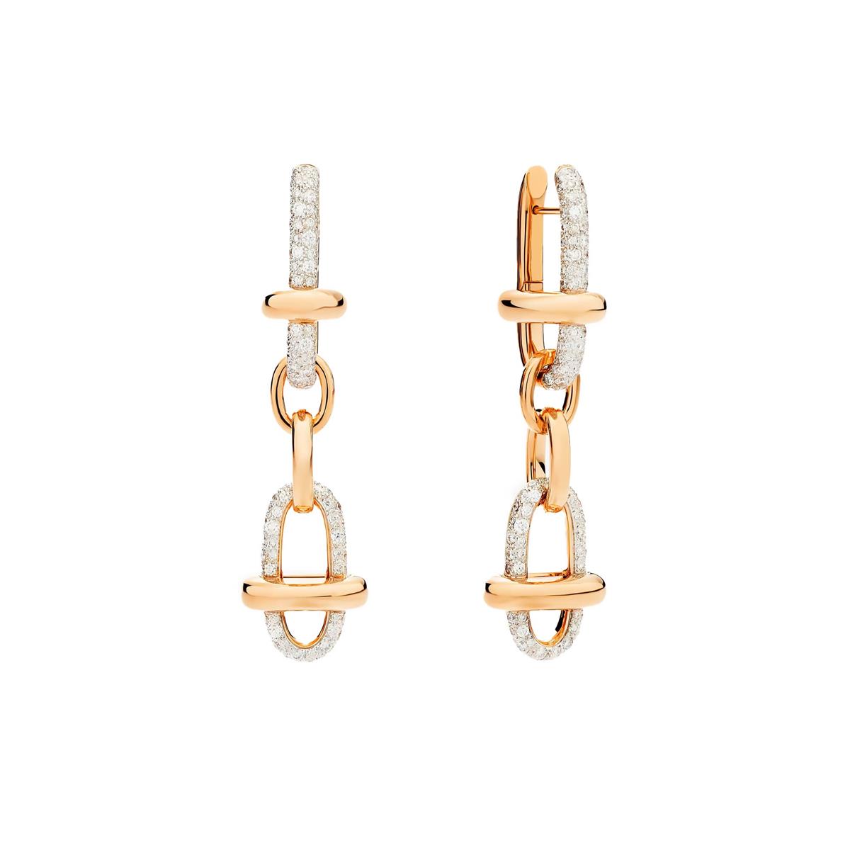 Pomellato Iconica 18k Rose Gold Diamond Drop Earrings