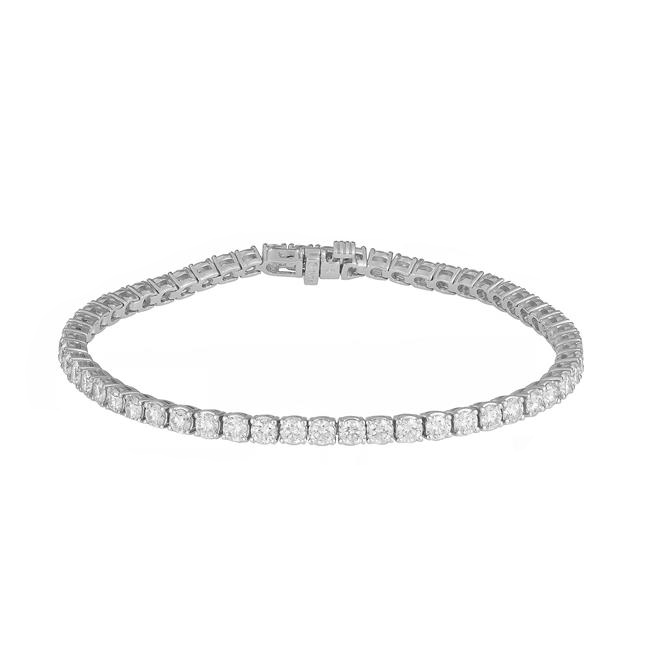 London Collection 14k White Gold Diamond 4 Prong Tennis Bracelet