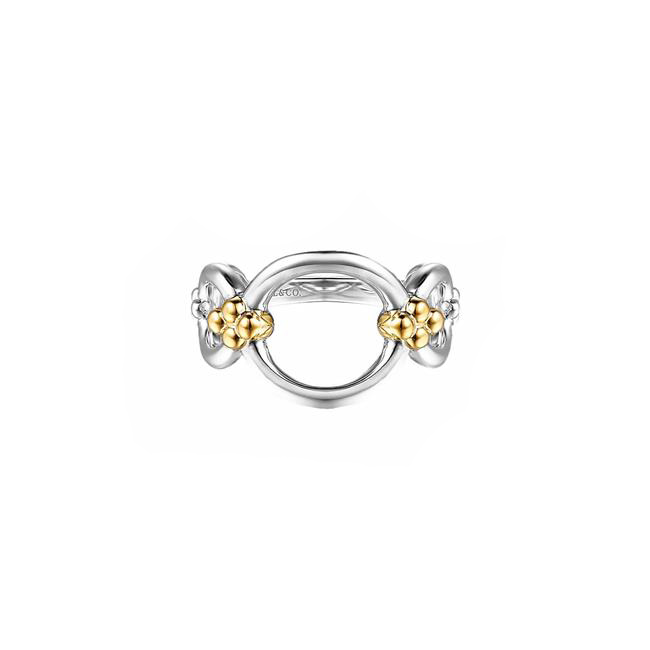 Gabriel & Co Bujukan Two Tone Round Link Ring