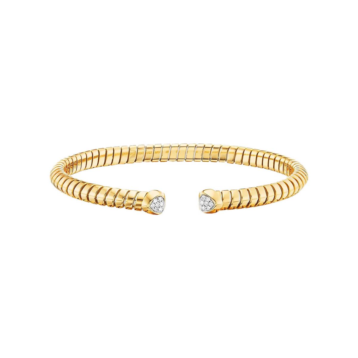 Marina B Trisolina 18k Yellow Gold Diamond Cuff Bracelet