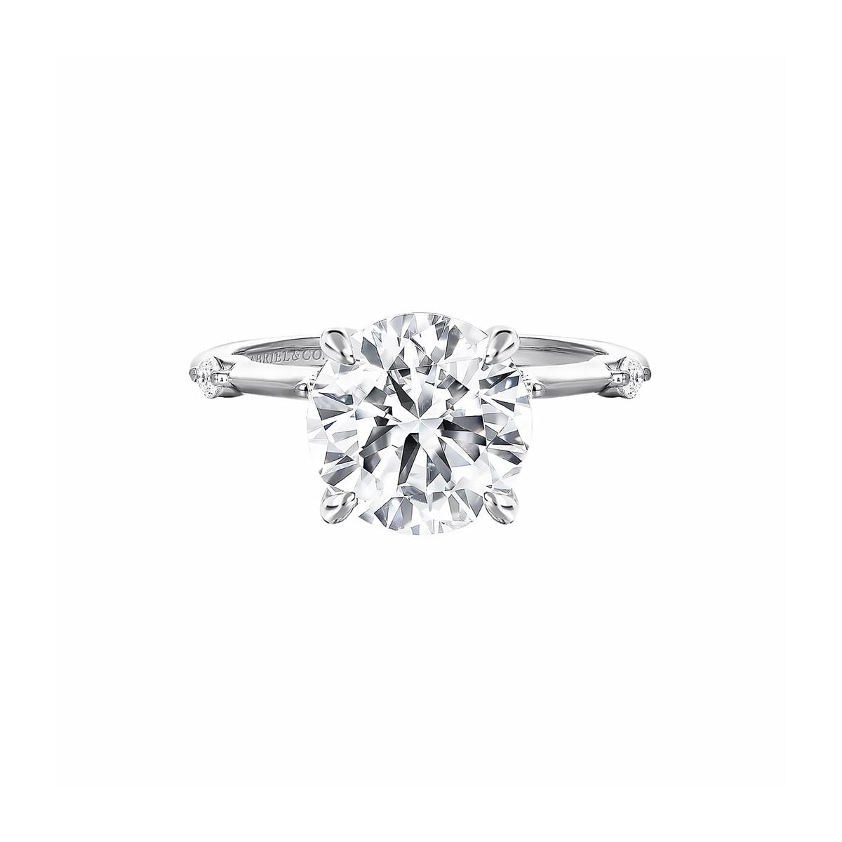 Gabriel & Co Bridal Frances 14k White Gold Round Diamond Engagement Ring