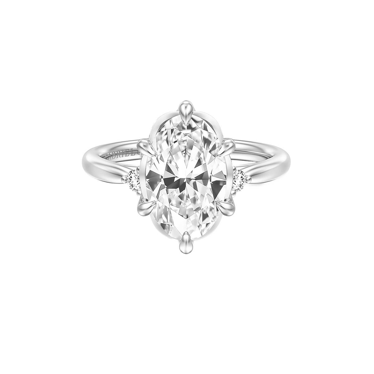 Gabriel & Co Bridal Blaise 14k White Gold 3 Stone Diamond Engagement Ring