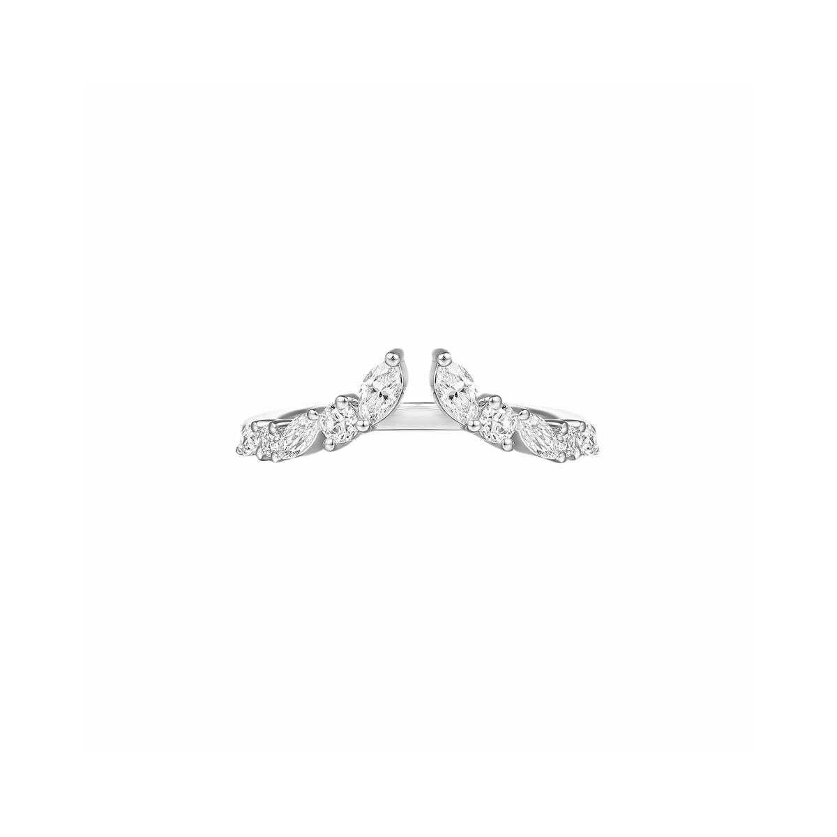 Gabriel & Co Bridal 14k White Gold Mixed Shape Diamond Open Anniversary Band