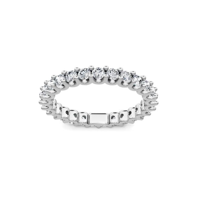 TWO By London Platinum Diamond Shared U Prong Eternity Band