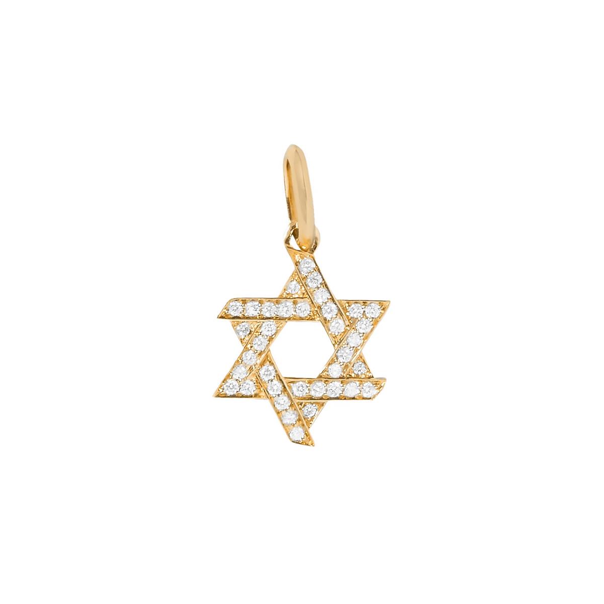 Jennifer Fisher 18k Yellow Gold Diamond Star of David Charm Pendant