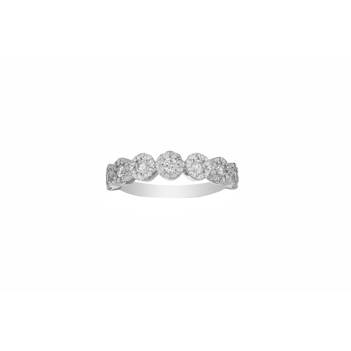 London Collection 14k Gold 7-Stone Diamond Stacking Ring