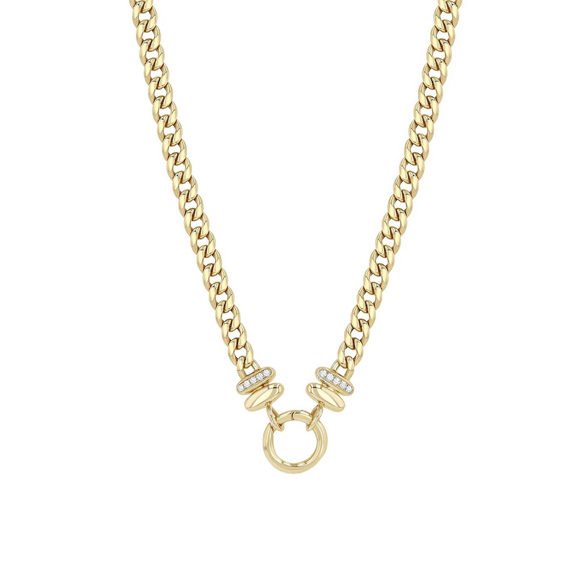 Zoe Chicco 14k Yellow Gold Diamond Medium Enhancer Curb Chain Necklace