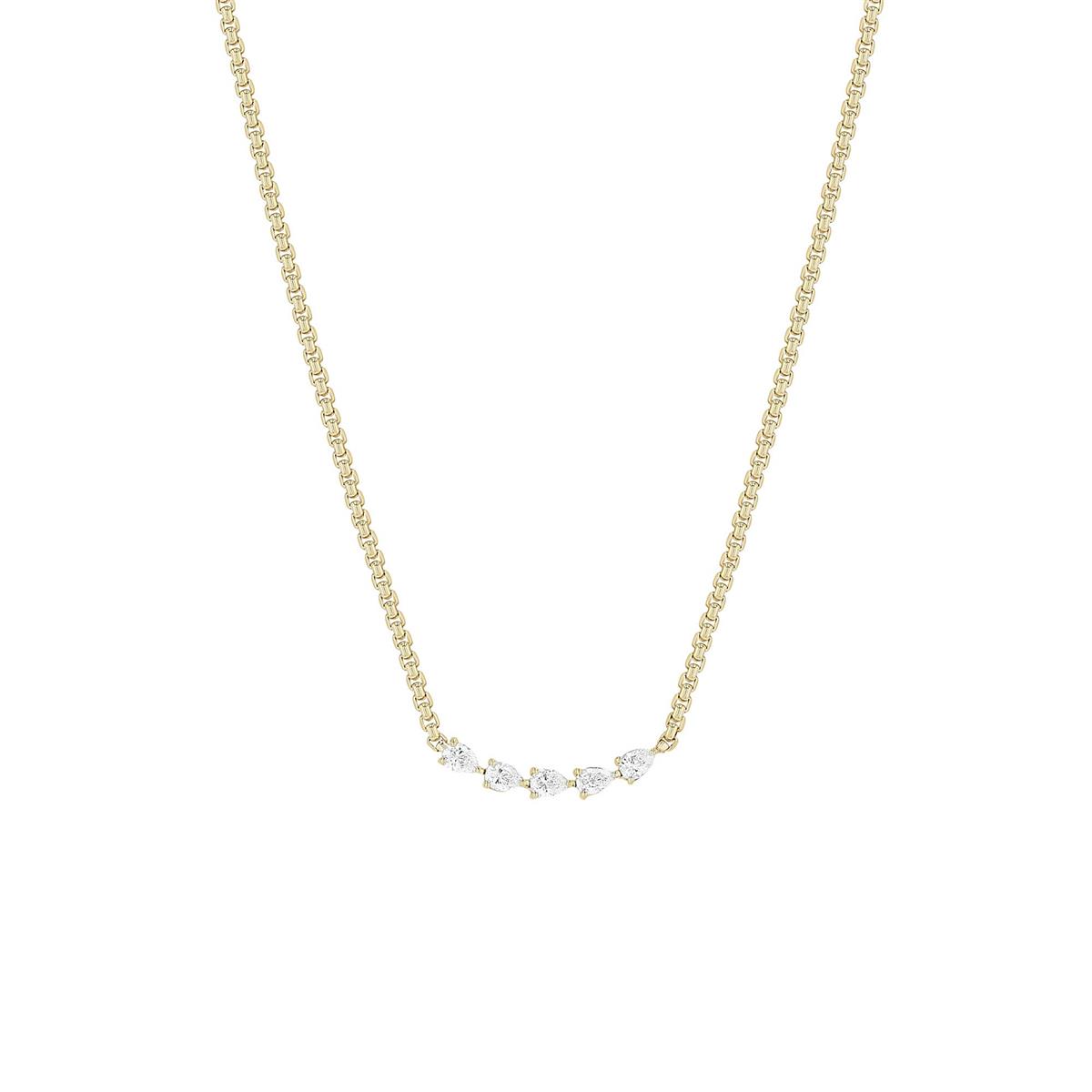 Zoe Chicco 14k Yellow Gold Diamond Small Box Chain Necklace