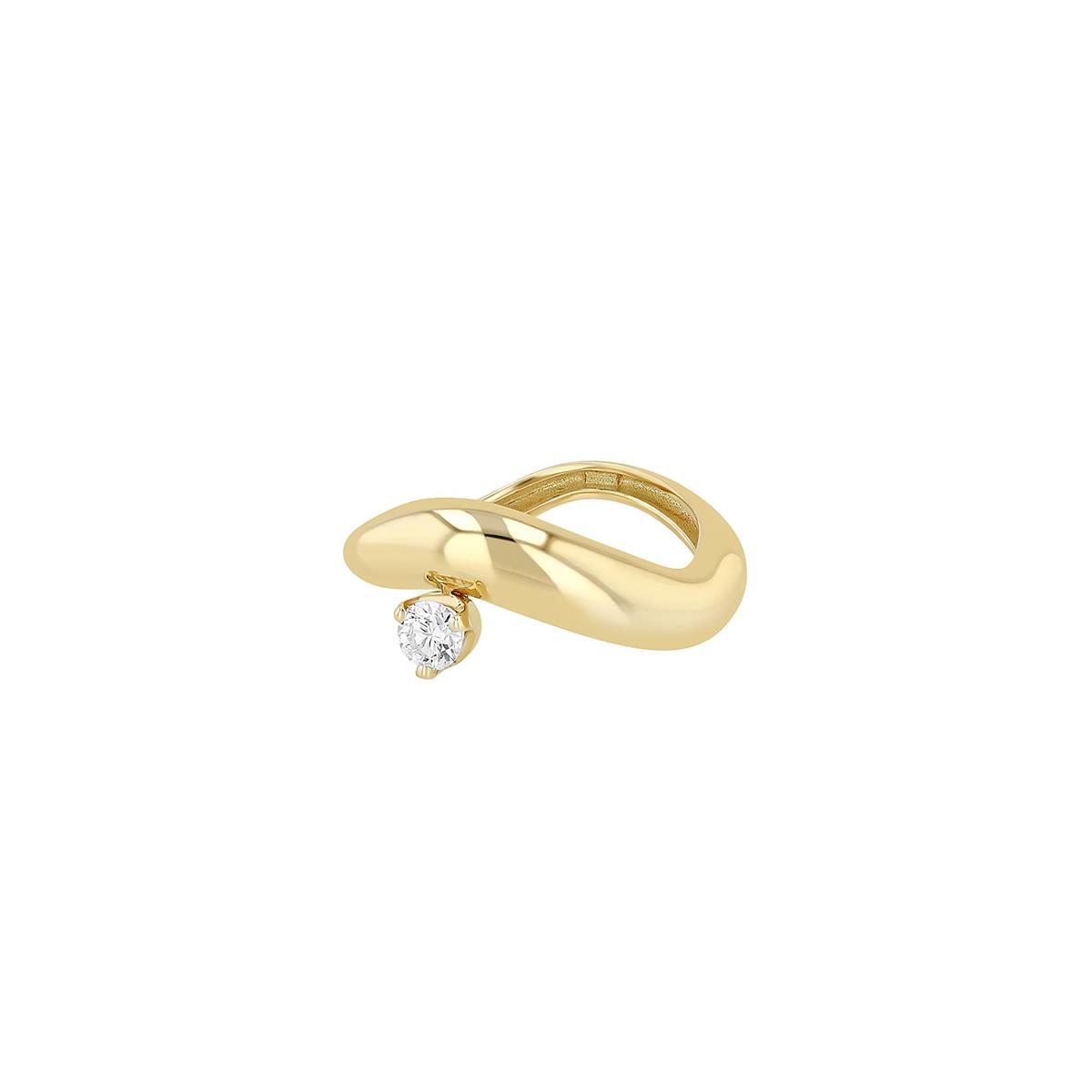 Zoe Chicco 14k Yellow Gold Diamond Wave Ring