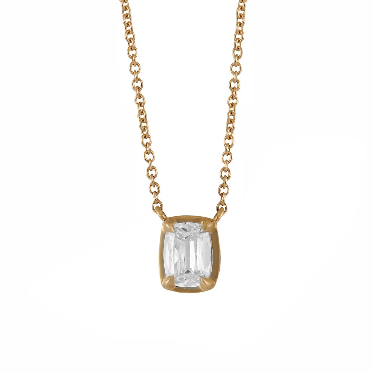Henri Daussi 18k Yellow Gold Diamond Pendant Necklace