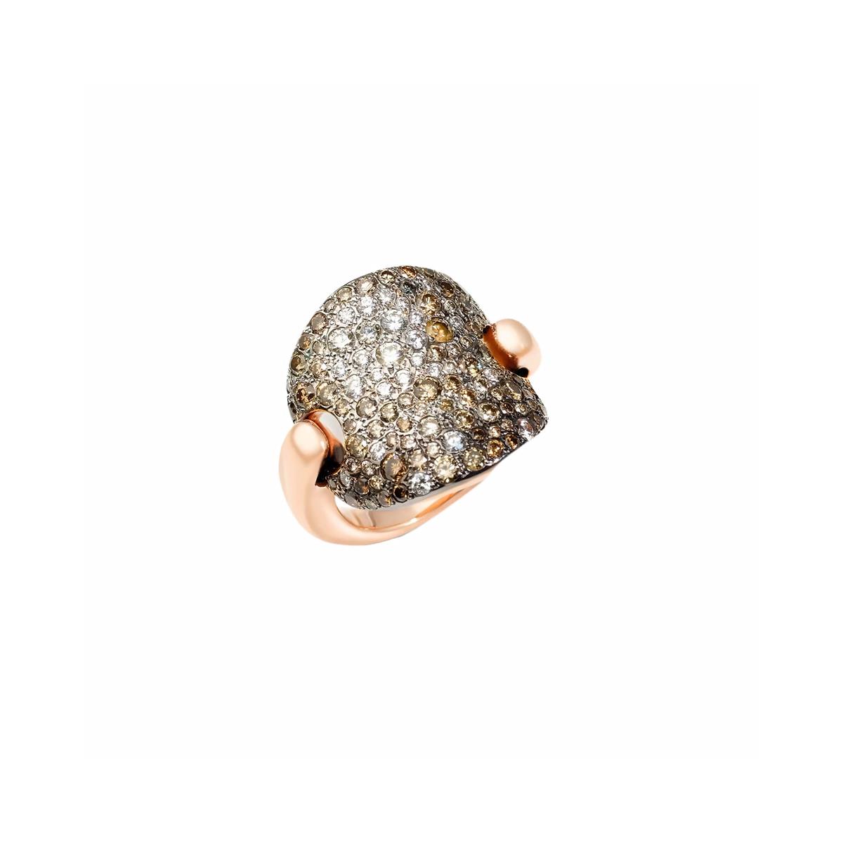 Pomellato Sabbia Two Tone Brown Diamond & White Diamond Ring