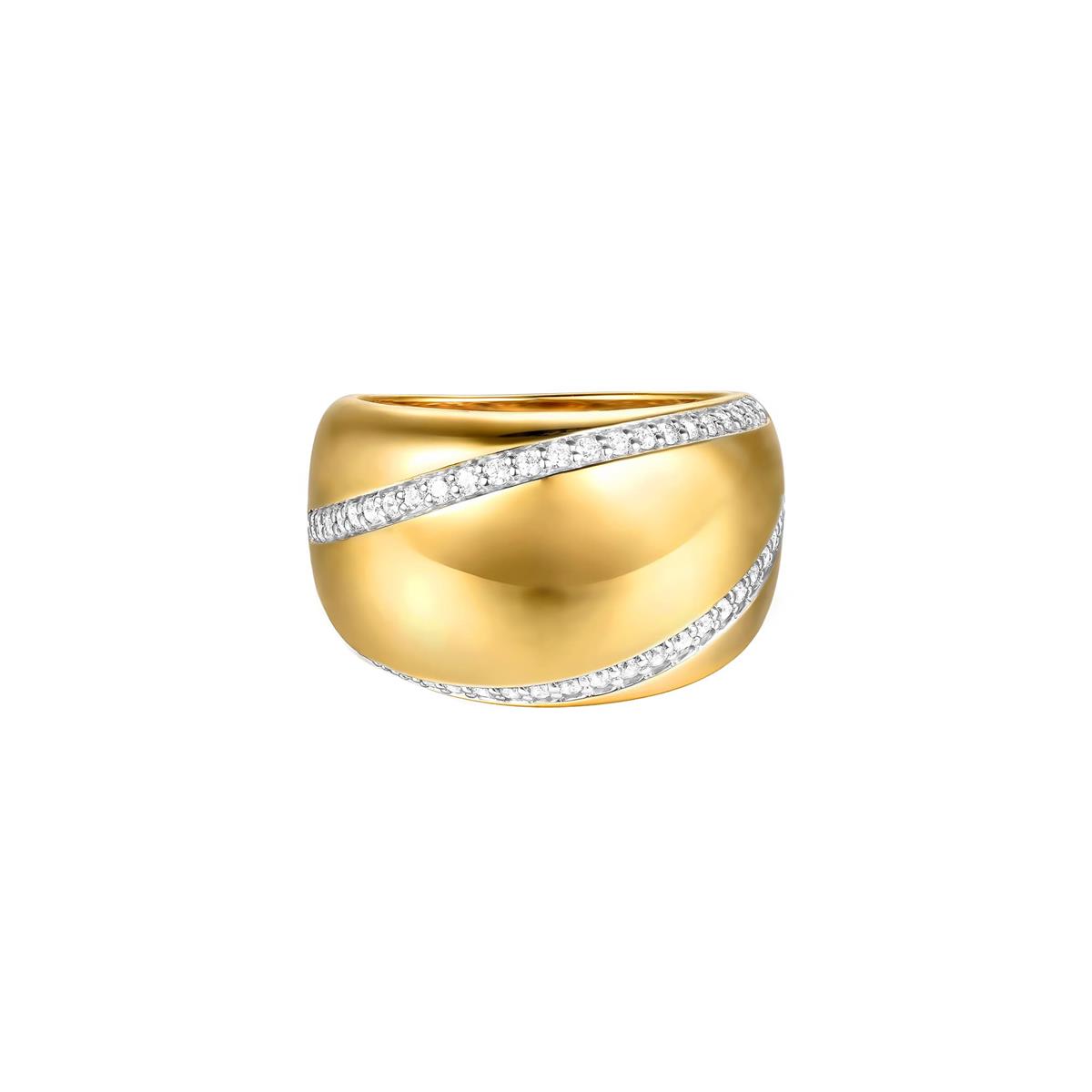 Gabriel & Co Soraya 14k Yellow Gold Diamond Wide Band Ring