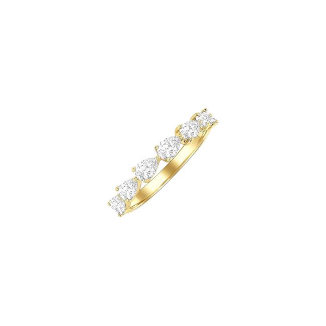 London Collection 14k Yellow Gold Pear Shape East West Half Way Diamond Band