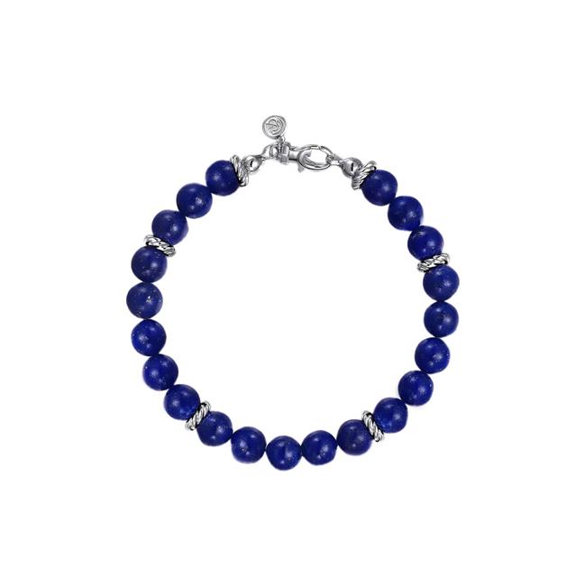 Gabriel & Co Bujukan Sterling Silver Lapis Beaded Bracelet