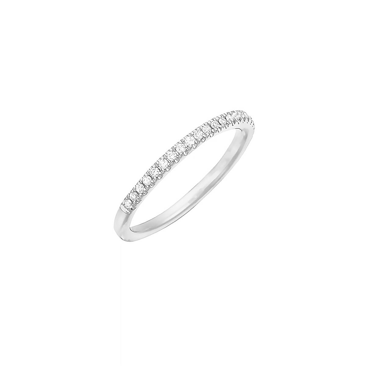 Henri Daussi 14k Gold Delicate Pave Diamond Wedding Band 