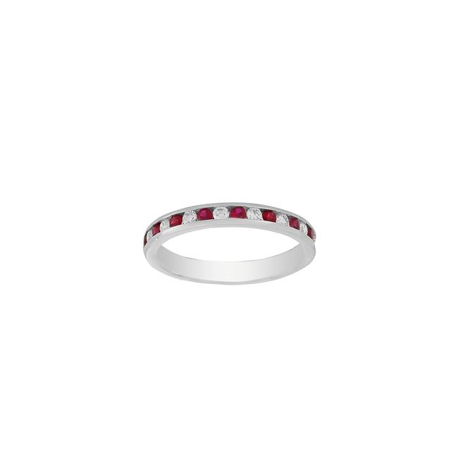 London Collection Platinum Diamond and Gemstone Half Way Channel Set Band 2.75mm