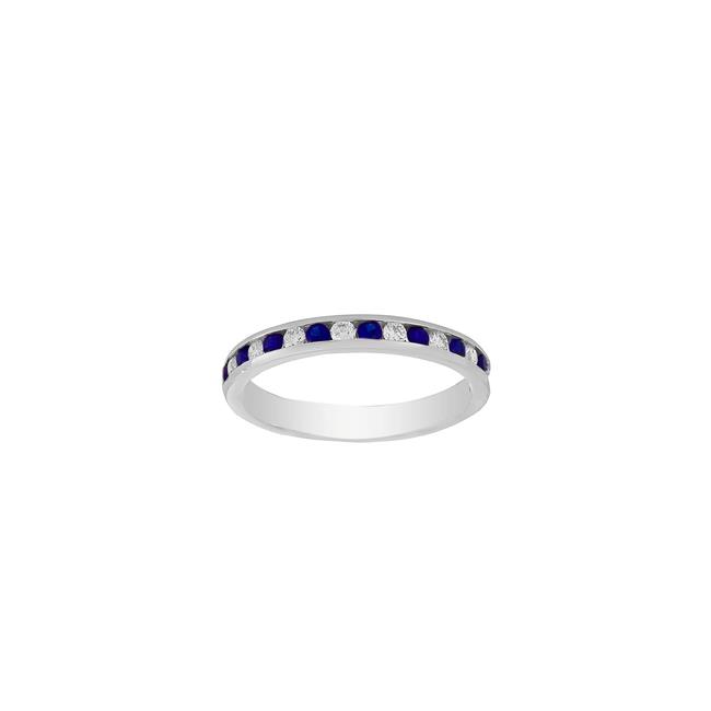 London Collection Platinum Diamond and Gemstone Half Way Channel Set Band 2.75mm